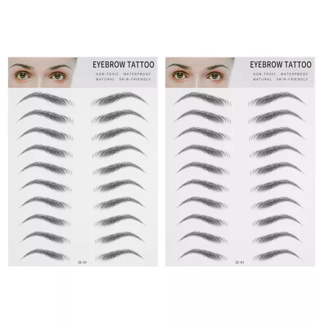 2 Sheets Eyebrows Transfer Stickers for Women Makeup Eyebrow Sticker