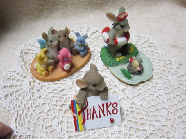 Fitz & Floyd CHARMING TAILS FIGURINES, LOT of (3) THANKS, ETC.