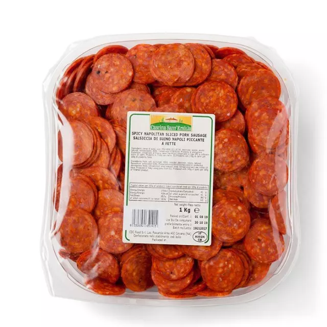 Cascina Sliced Salsiccia Napoli Piccante - Italian Spicy Salami 1kg