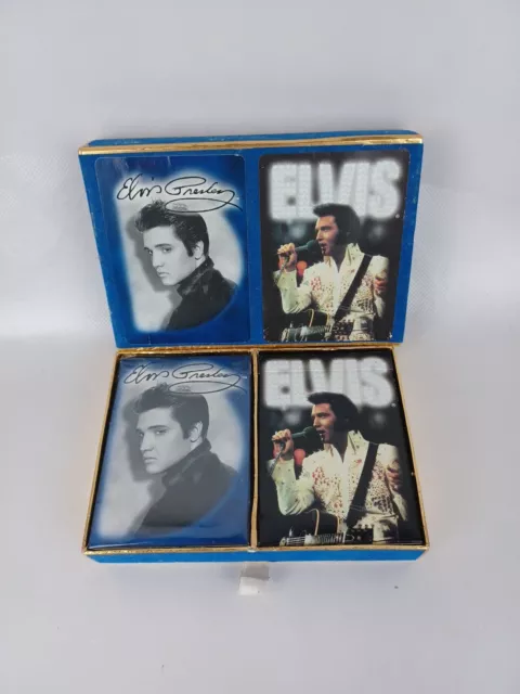 Two-Deck Gift Set Elvis Presley Celebration Bicycle Playing Cards in Velour Case