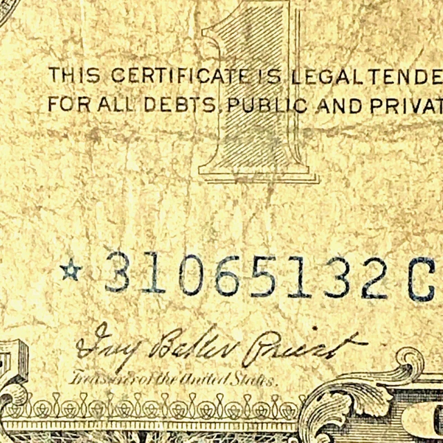 1957 $1 Dollar Bill Silver Certificate STAR Note Blue Seal Washington D.C. 2