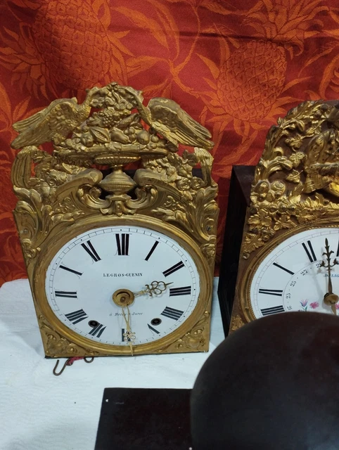 Lot 2 Poids Anciens Pour Horloge Comtoise Ou Coucou - Métal - 4,148 Kg Et 2,900 Kg - Vintage