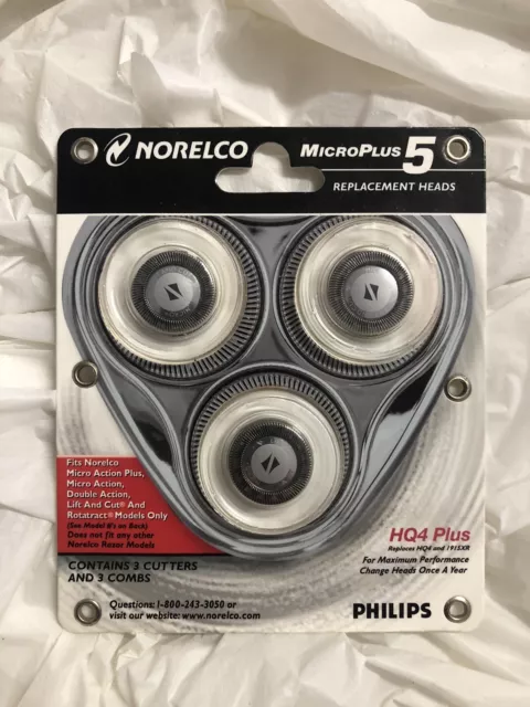 NORELCO {Philips} MicroPlus 5 REPLACEMENT HEADS ▪️HQ4 Plus▪️ UNOPENED