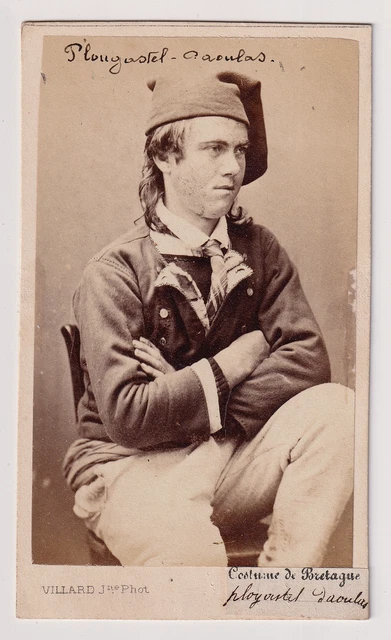 Photo Ancienne CDV - Homme De Douarnenez En Costume Breton - Villard Quimper 1875