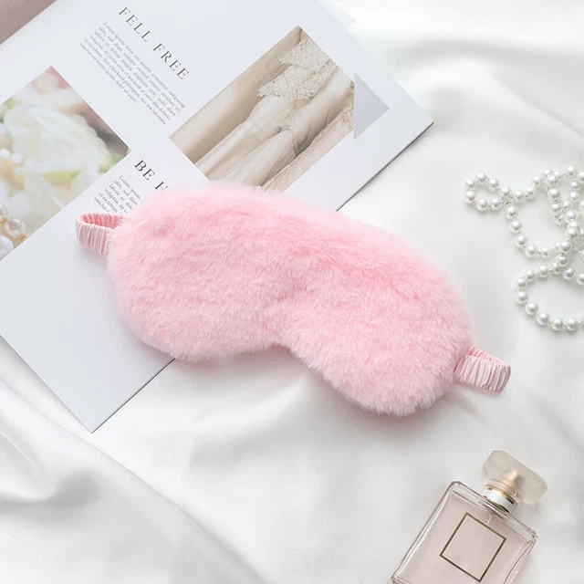Maschera occhi sonno seta imitata paraocchi dormiente riposo da viaggio portatile (rosa) -de