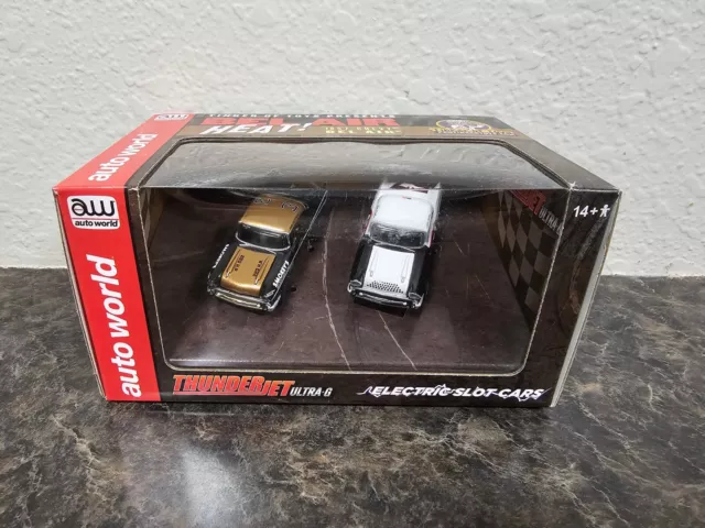 Auto World HO Scale Slot Car 1957 Chevy BEL AIR Exclusive 2-Pack NIB