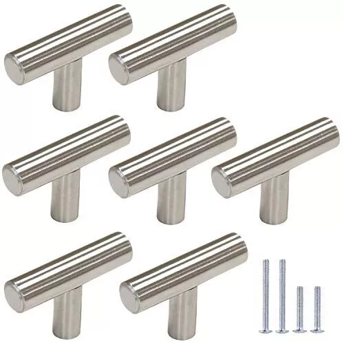 30 Pcs Gobrico Stainless Steel Nickel Kitchen Cabinet Handles T Bar Drawer Pulls
