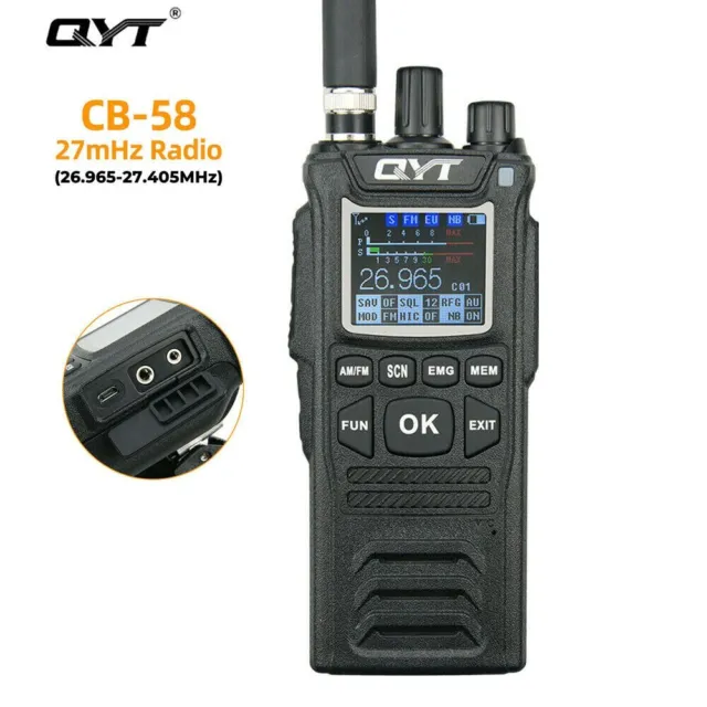 QYT CB-58 Walkie Talkie 26.965-27.405MHz AM/FM 40 Channels CB Radio Transceiver