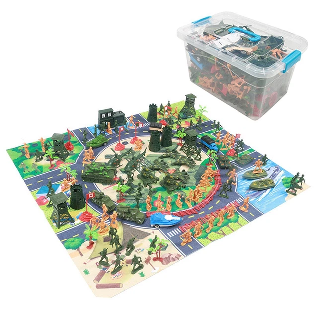 Simulation Armee Männer Spielset, mit Aufbewahrungsbox Szene Modell Spielset