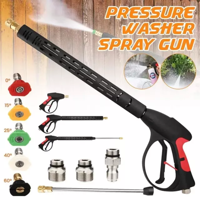 4000psi High-Pressure Washer Gun Power Spray Gun Metal Water Spray 5Nozzles Set