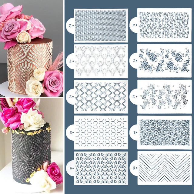 Plantillas de fondant estampado pastel de boda decorativo borde cubiertas herramienta para hornear >