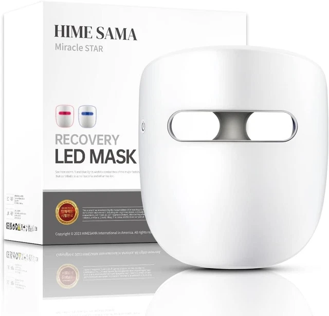 HIME SAMA LED Gesichtsmaske Lichttherapie, rot, infrarot & blau Lichttherapie Maske