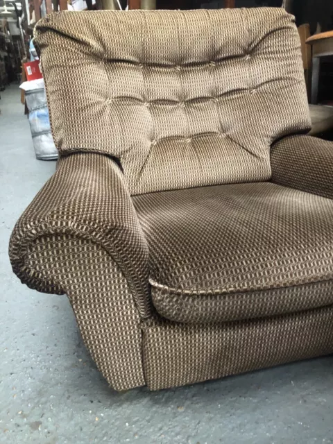 Vintage retro Brown Velvet Fabric mid century armchair 60s 70s