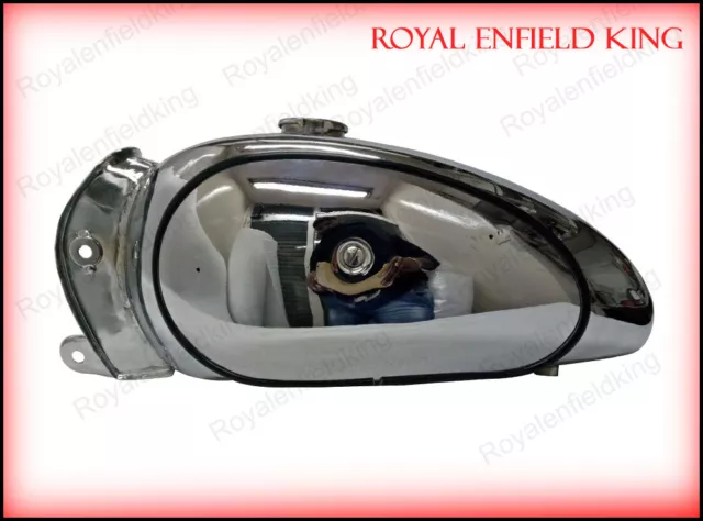 Adapté Pour Royal Enfield Bullet 1950's Style Chromé Carburant Gas Tank Avec Cap