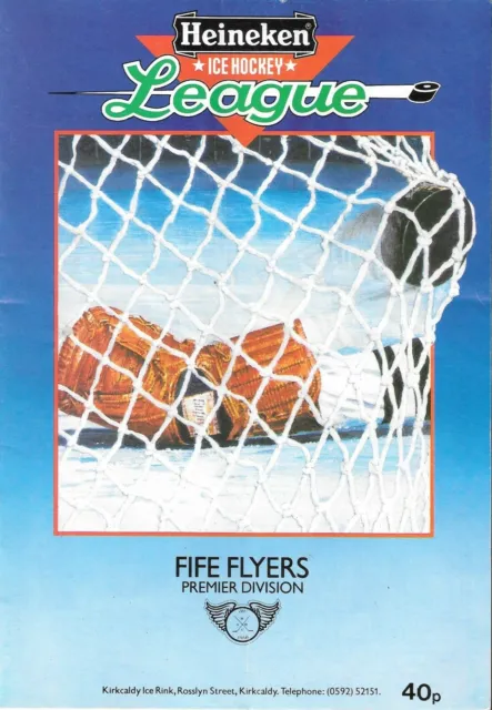 1985 Fife Flyers v Murrayfield Racers Ice Hockey Programme (7/12/85)