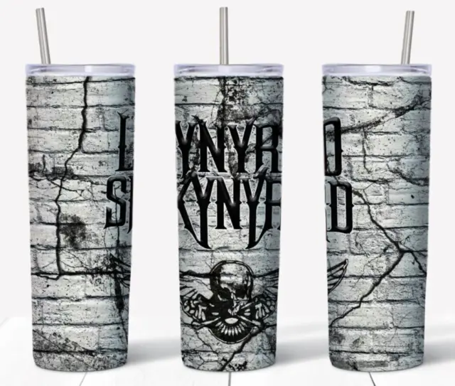 Lynyrd Skynyrd 20 oz SKINNY TUMBLER  | Rock Music Gift Ideas Man Cave