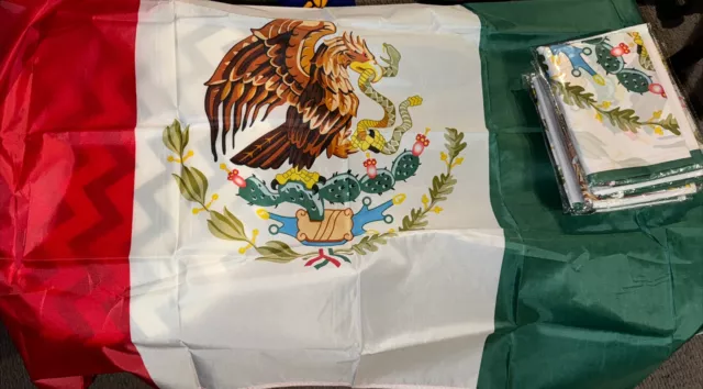 New 3’x5’ Polyester MEXICO FLAG Mexican Banner Pennant Indoor Outdoor 8 Copies