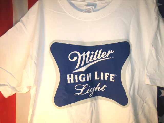 NEW classic MILLER HIGH LIFE LIGHT lite Beer T Shirt (M  L  XL)  Bowling Bar LG