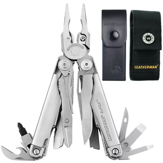 New Leatherman Surge Stainless Multitool + Sheath Nylon Or Leather