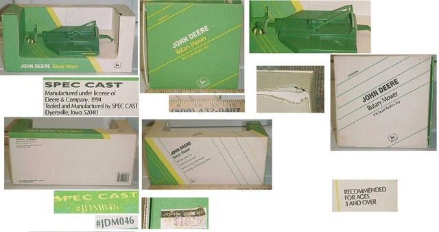 Spec Cast John Deere Rotary Mower W Box 1994 Jdmo46 Nrfb Original Sticker 1/16