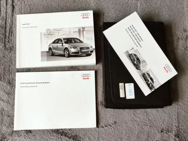 Genuine Audi A4 Saloon Handbook Owners Manual Wallet 2007-2011 Pack A-365