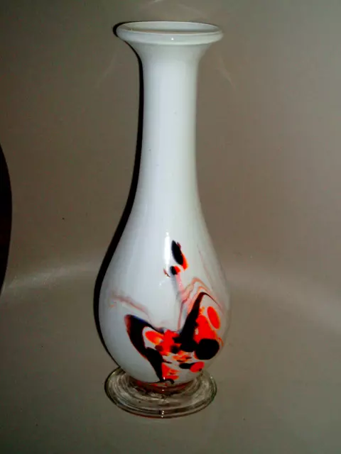 vase ancien soliflore  opaline en verre soufflé  Murano Biot  art deco