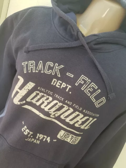 Hoodie Track Field Harajuku Japan Print 2XL Blue 👌✔👍