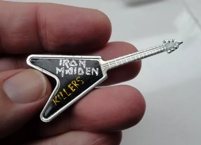 Vintage Iron Maiden Killers pin badge Heavy Rock Guitar