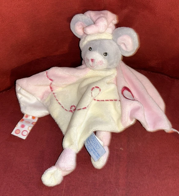 ♥ DOUDOU Plat Souris Rose Grise Gipsy TBE♥