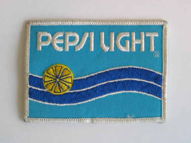 Vintage NOS Patch Pepsi Light Embroidered Light Blue Lemon Soft Drink Soda Cola