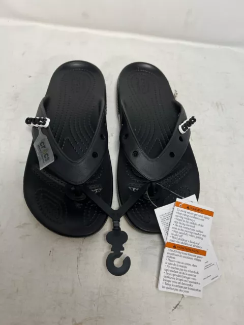 Crocs Unisex-Adult Men's and Women's Classic Flip Flops, Black Size 6 Womens