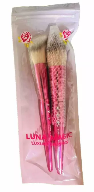 Luna Magic 2 Pc Face Brush Set Limited Edition HTF!!! Essentials BNIP