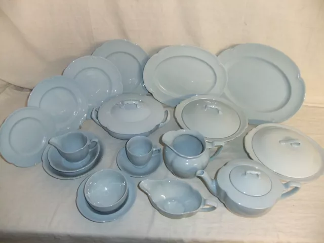 c4 Pottery Johnson Bros - Greydawn - vintage blue mid-century tableware - 2B7A