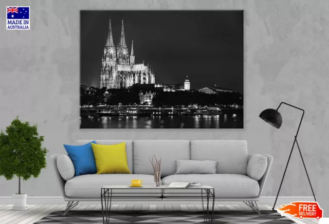 Cologne Cathedral in Germany B&W  Wall Canvas Home Decor Australian Made Quality