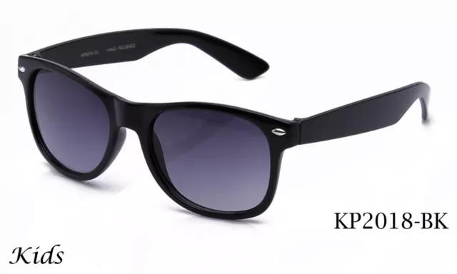 Kids Sunglasses Black Frame Classic Retro Eyewear Boys Girls Lead Free UV 100%