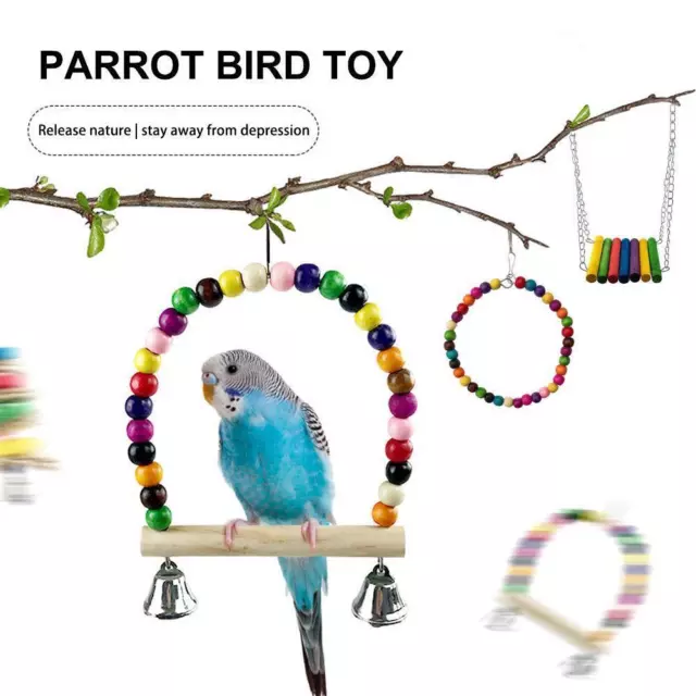 Parrot Bird Toy Cage Bird Toys Set Toy Bird Cage Parrot F9 Toys Accessories K2Y1 2