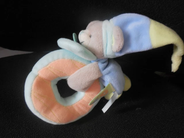 doudou hochet anneau ours bleu vert orange Gourmandise BABY NAT' (2 dispo)