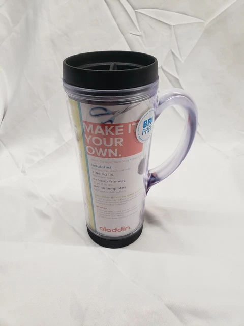 Aladdin Insulated Travel Mug Cup w/lid 16 oz Coffee NEW Make your own Design!