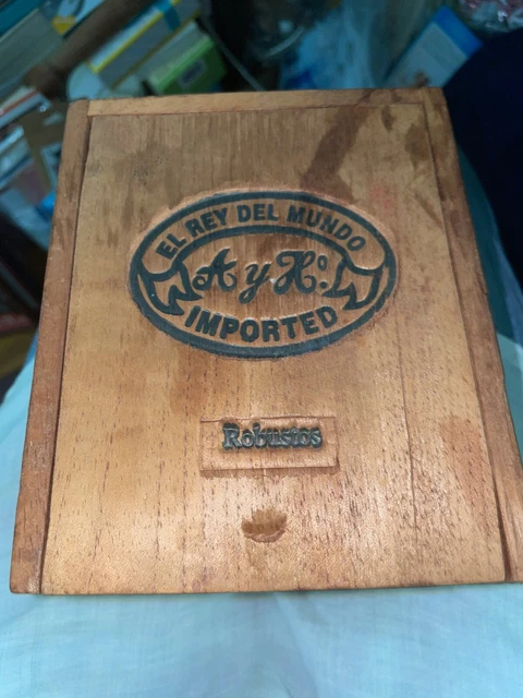 El Rey Del Mundo | Robustos Wood Cigar Box Empty - 6" x 5" x 4"