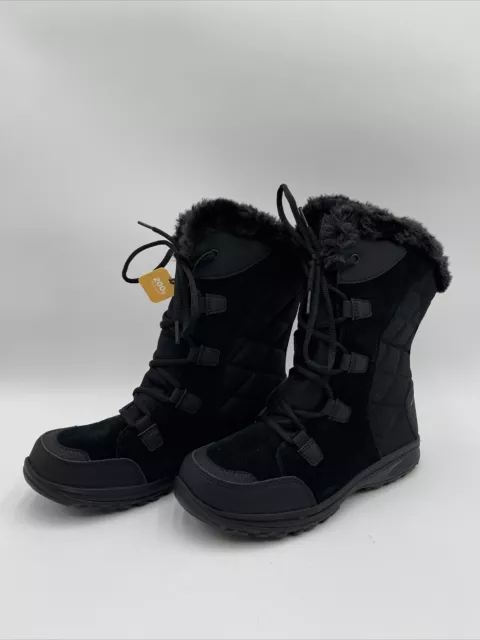 NWOB Columbia womens Ice Maiden II Snow Boot, Black/Columbia Grey Size 7.5 3