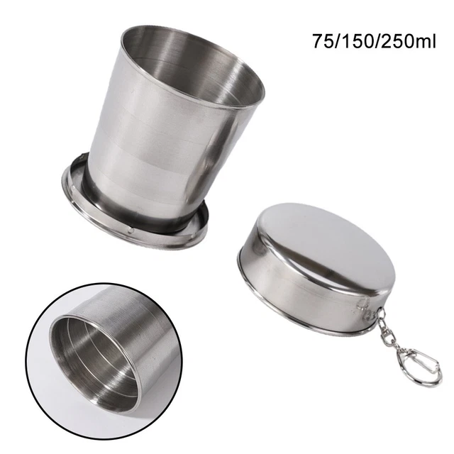 Tasse pliante en acier inoxydable parfaite pour le camping et les voyages facile