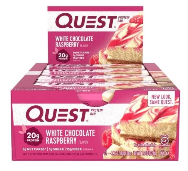 Barra de proteína Quest frambuesa blanca chocolate 60 g
