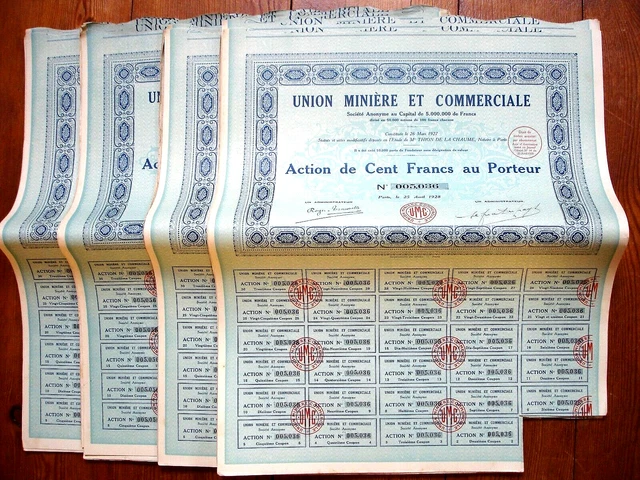 Gros Lot De 82   "Union Miniere Et Commerciale"