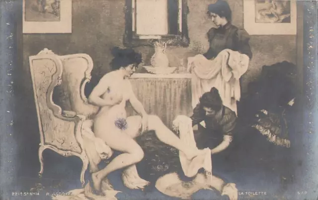 Cp La Toilette Par Lerolle Femme Nue Avec "Retouche" - 89192