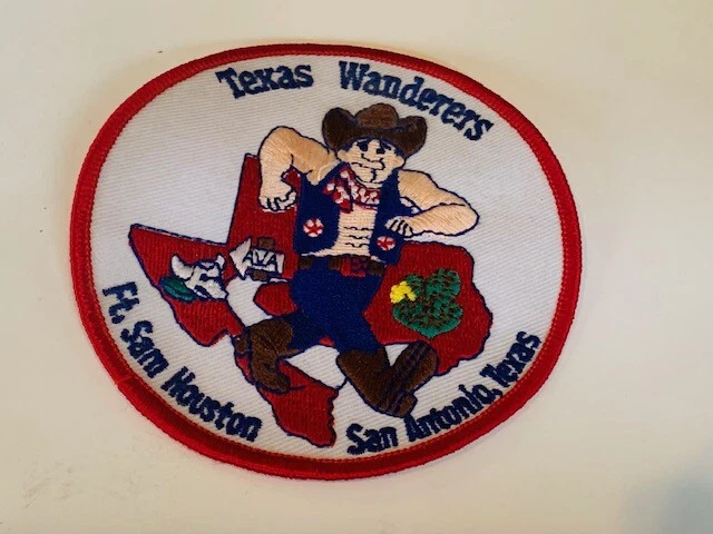 Advertising Patch Logo Emblem Sew vtg patches Texas TX wanderers Sam Houston usa