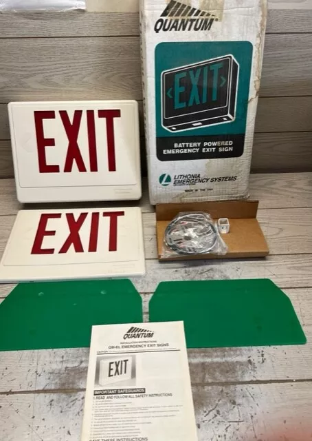 Lithonia Lighting Quantum Hardwire Battery Backup Powered Emergency EXIT Sign