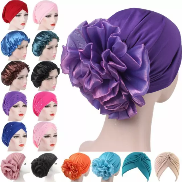 Muslim Lady Hat Scarf Cancer Chemo Hair Turban Loss Cap Flower Hijab Head Wrap