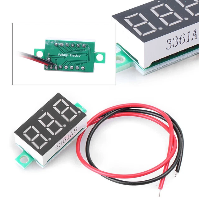0.36" Red LED Panel Voltage Meter 3-Digital 2 Wire Voltmeter RED 4.5-30V US