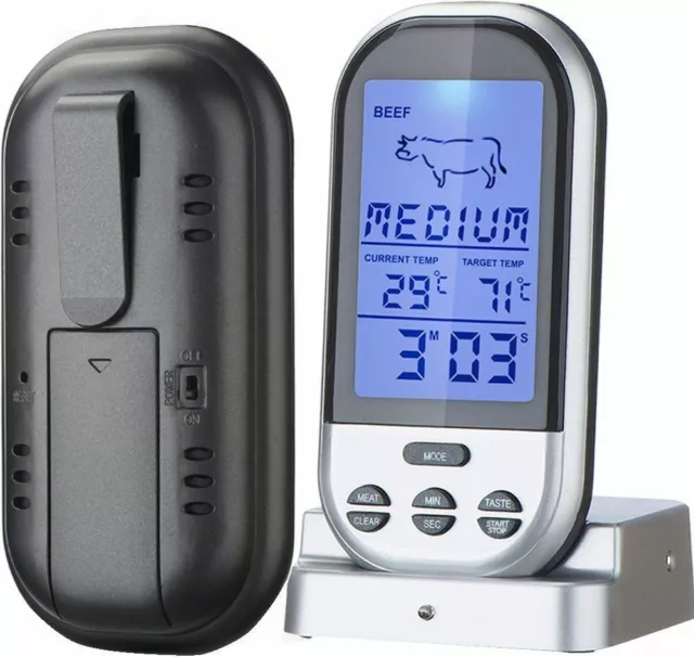 Digitales Bratenthermometer Funk Grillthermometer Fleisch-Thermometer wireless