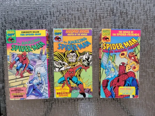 The Amazing Spider-Man 1980s 1990s VHS lot Marvel comics Silver age cartoons HTF